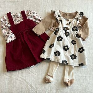 Carters Dress Outfit Set Corduroy Floral Long‎ Sleeve Top 6M